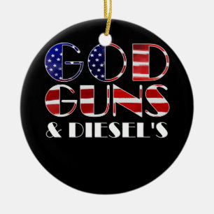 Ornamento De Cerâmica Caminhão Diesel Americano Proprietários de Deus