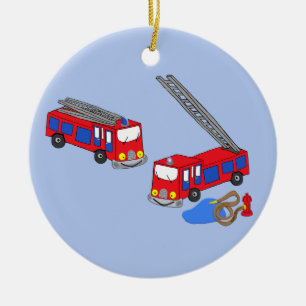 Ornamento De Cerâmica Caminhões de incêndio de bombeiro