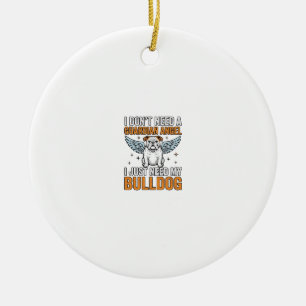 Ornamento De Cerâmica Camisa Anjo da Guarda Bulldog Amante de Cães Vinta