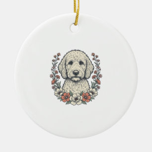 Ornamento De Cerâmica Camisa com desenho de retrato de cachorro encaraco