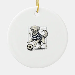 Ornamento De Cerâmica Camisa com Gravação de Cachorro de Futebol Antigo