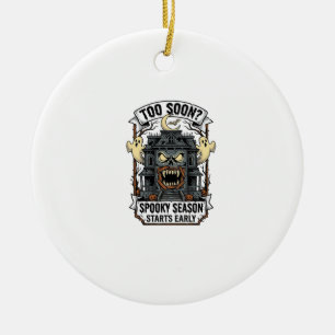 Ornamento De Cerâmica Camisa da Temporada Assustadora Gravura Vintage Ha