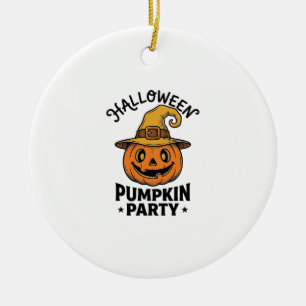 Ornamento De Cerâmica Camisa de Abóbora de Halloween Chapéu de Bruxa Vin