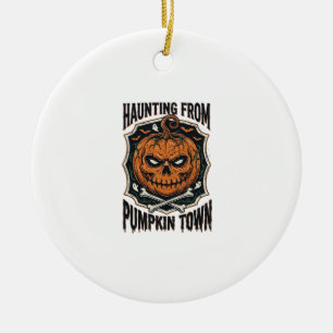 Ornamento De Cerâmica Camisa de Abóbora de Halloween Vintage Jack O Lant