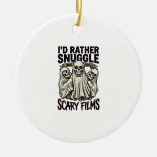 Ornamento De Cerâmica Camisa de Abraço de Terror Filme Noturno de Caveir