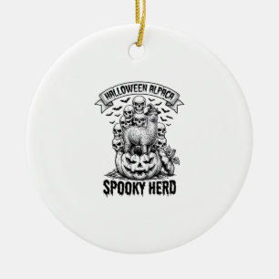 Ornamento De Cerâmica Camisa de Alpaca Halloween Desenho de Caveira Abób