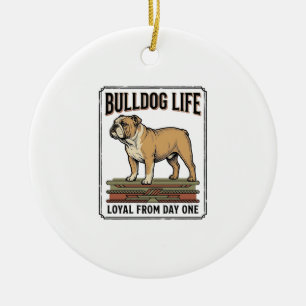 Ornamento De Cerâmica Camisa de Amante de Bulldog Arte de Cachorro Grava