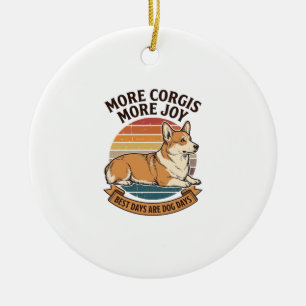 Ornamento De Cerâmica Camisa de Amante de Corgi Gravura Vintage Citação