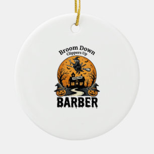 Ornamento De Cerâmica Camisa de Barbeiro de Halloween Bruxa Salão Assomb