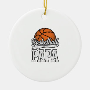 Ornamento De Cerâmica Camisa de Basquete Papa com Design de Gravura Vint
