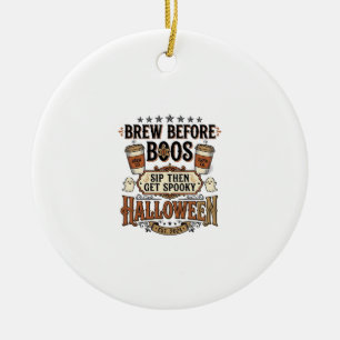 Ornamento De Cerâmica Camisa de Café de Halloween Prepare Antes dos Espí
