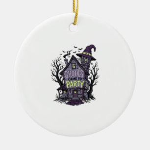 Ornamento De Cerâmica Camisa de Casa Assombrada Fofa Festa de Halloween 