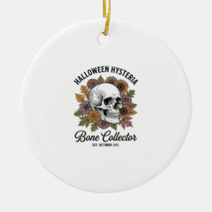 Ornamento De Cerâmica Camisa de Colecionador de Crânio de Halloween Vint