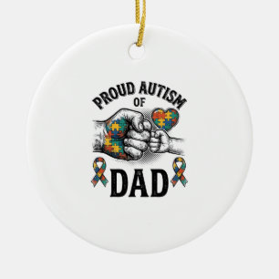Ornamento De Cerâmica Camisa de Conscientização de Autismo Orgulhoso do 