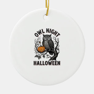 Ornamento De Cerâmica Camisa de Coruja de Halloween Desenho de Pássaro A