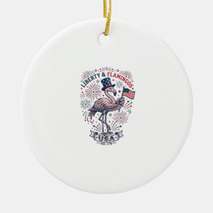 Ornamento De Cerâmica Camisa de desenho de gravura vintage de flamingo p