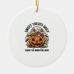 Ornamento De Cerâmica Camisa de Doces de Halloween Design de Monstro Fof