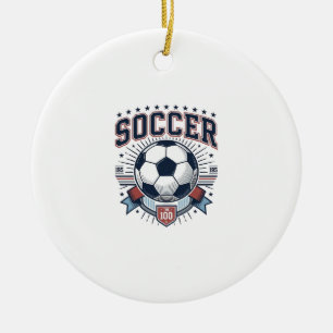 Ornamento De Cerâmica Camisa de Emblema de Futebol Vintage Design_1