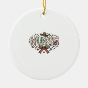 Ornamento De Cerâmica Camisa de Enfermeira Festiva com Desenho de Gravur