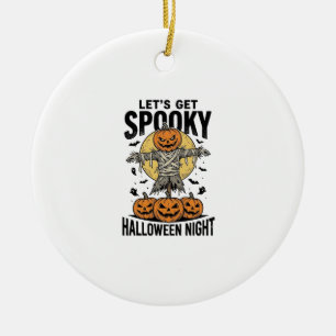 Ornamento De Cerâmica Camisa de Espantalho de Abóbora Gráfico de Hallowe