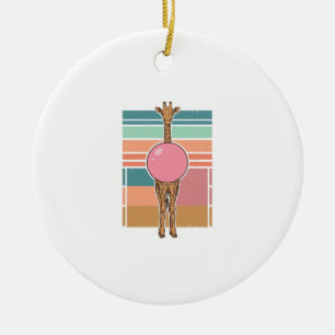 Ornamento De Cerâmica Camisa de Girafa Vintage Bubblegum Gravura Design_