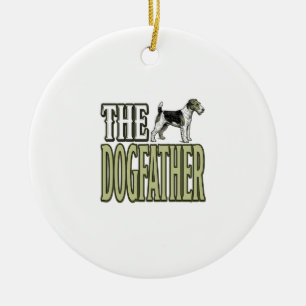 Ornamento De Cerâmica Camisa de Gravura Vintage do Terrier Pai_