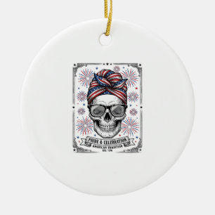 Ornamento De Cerâmica Camisa de Gravura Vintage Foguetes de Caveira Patr