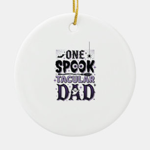 Ornamento De Cerâmica Camisa de Halloween do Papai Vintage Spooktacular