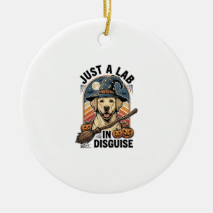 Ornamento De Cerâmica Camisa de Halloween para Labrador Vintage Bruxa Fa