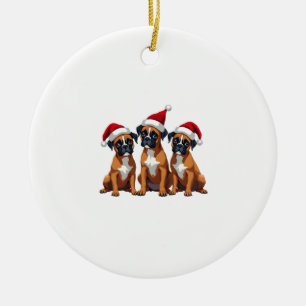 Ornamento De Cerâmica Camisa de Natal do Cão Boxer Suéter Feio Luz de Na