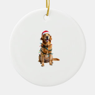 Ornamento De Cerâmica Camisa de Natal para Cachorro, Golden retriever de