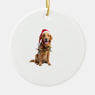 Ornamento De Cerâmica Camisa de Natal para Cachorro, Golden retriever Pa