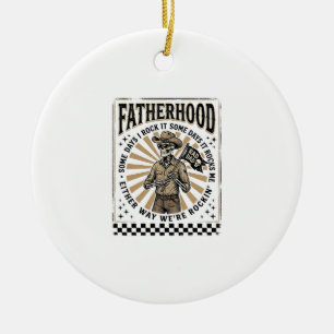Ornamento De Cerâmica Camisa de Pai Cowboy Esqueleto Vintage Paternidade