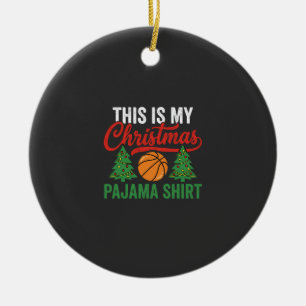 Ornamento De Cerâmica Camisa de pijama de Natal de basquete