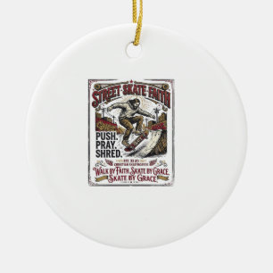 Ornamento De Cerâmica Camisa de Skate Longboard Jesus Cristão