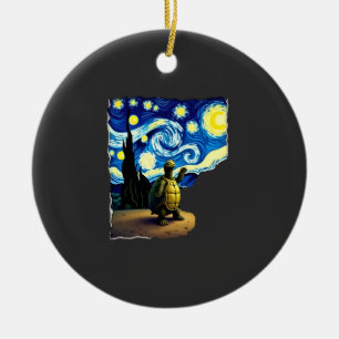 Ornamento De Cerâmica Camisa de Tartaruga Artística  Tartaruga Noite Est