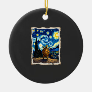 Ornamento De Cerâmica Camisa de Tartaruga Artística  Tartaruga Noite Est