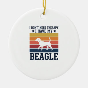 Ornamento De Cerâmica Camisa de Terapia de Cachorro Beagle Vintage Desig
