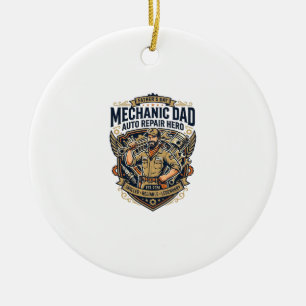Ornamento De Cerâmica Camisa Dia dos Pais Mecânico Pai Engraçado Present