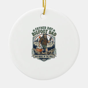 Ornamento De Cerâmica Camisa do Dia do Pai Bigfoot Pai Homem da Família
