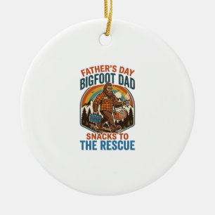 Ornamento De Cerâmica Camisa do Dia dos Pais Bigfoot Pai Criando Filhos