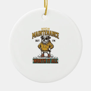 Ornamento De Cerâmica Camisa engraçada citação Bulldog vintage Desi