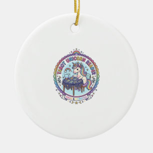 Ornamento De Cerâmica Camisa engraçada do Leitor de Tarot Unicórnio Gráf