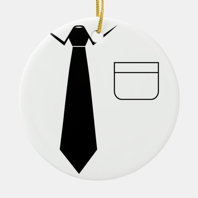 Ornamento De Cerâmica Camisa & laço (Frente)