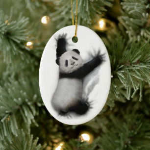Ornamento De Cerâmica Camisa Panda Camiseta Gráfica Humorística Presente