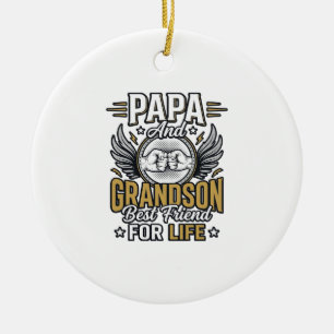 Ornamento De Cerâmica Camisa Papa E Neto Melhor Amigo Para Sempre Desenh