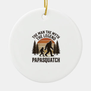 Ornamento De Cerâmica Camisa Papasquatch Vintage Bigfoot Pai Design_1