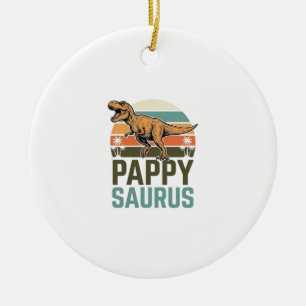 Ornamento De Cerâmica Camisa Pappysaurus Dinossauro Engraçado Pôr do Sol