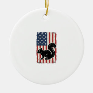 Ornamento De Cerâmica Camisa Patriótica de Esquilo da Bandeira Americana