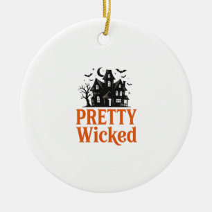 Ornamento De Cerâmica Camisa Pretty Wicked Vintage Halloween Casa Assomb